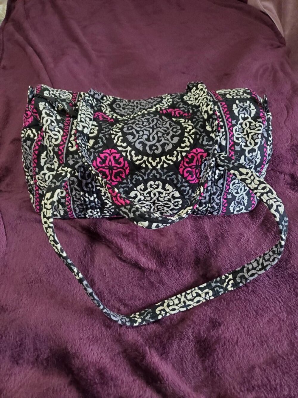 Vera Bradley Small Duffle Bag - Canterberry Magenta